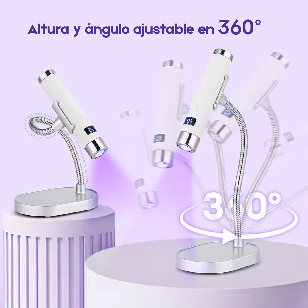 Secador UV Profesional 2 en 1: Manicure Manos Libres con Temporizador Inteligente